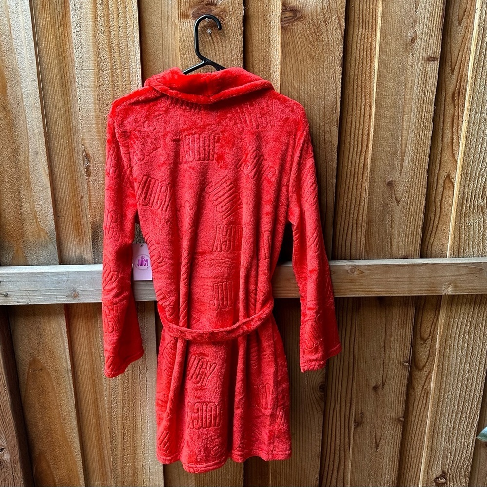 Juicy Couture Red Embossed Logo Short Robe - Picture 5 of 9